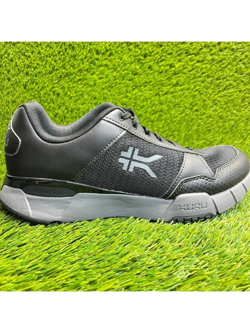Kuru Quantum 2.0 Mens‎ Size 11E Jet Black Gray Athletic Running Shoes Sneakers